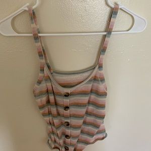 American Eagle Stripped Crop Shirt Women’s Small